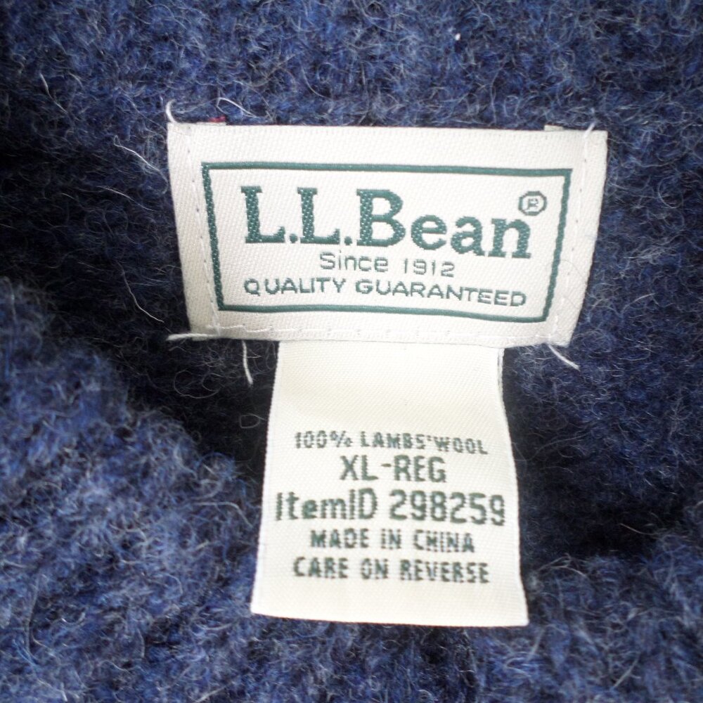 L. L. Bean Fair Isle Lamb's Wool Nordic Sweater Mens Size XL Grey/Black - Picture 2 of 5